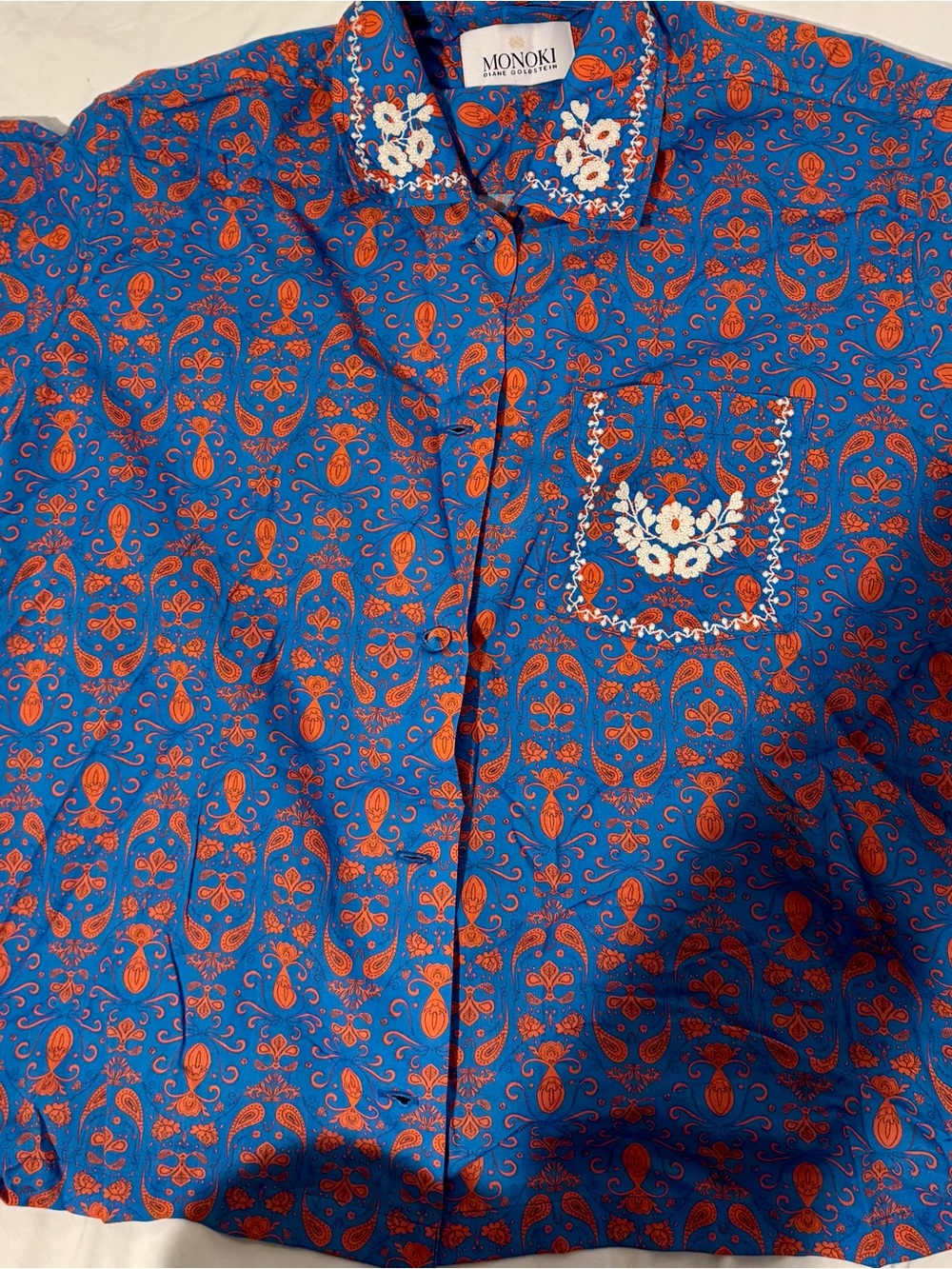 MONOKI by DIANE GOLDSTEIN Paisley Shirt SIZE Medium